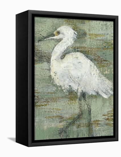 Textured Heron I-Jennifer Goldberger-Framed Stretched Canvas