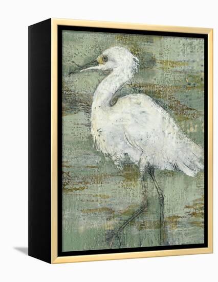 Textured Heron I-Jennifer Goldberger-Framed Stretched Canvas