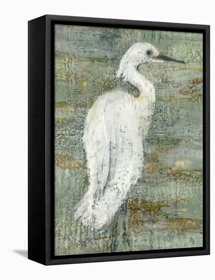 Textured Heron II-Jennifer Goldberger-Framed Stretched Canvas