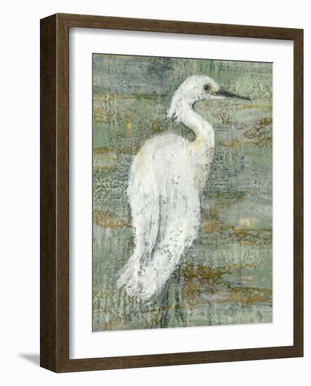 Textured Heron II-Jennifer Goldberger-Framed Art Print