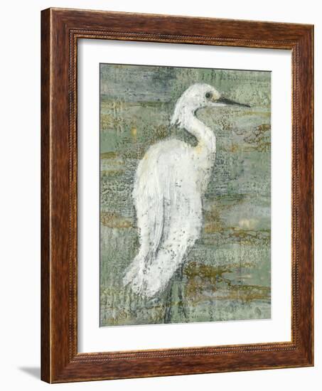 Textured Heron II-Jennifer Goldberger-Framed Art Print