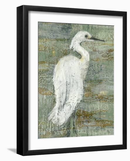 Textured Heron II-Jennifer Goldberger-Framed Art Print