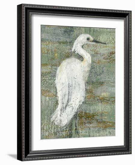 Textured Heron II-Jennifer Goldberger-Framed Art Print