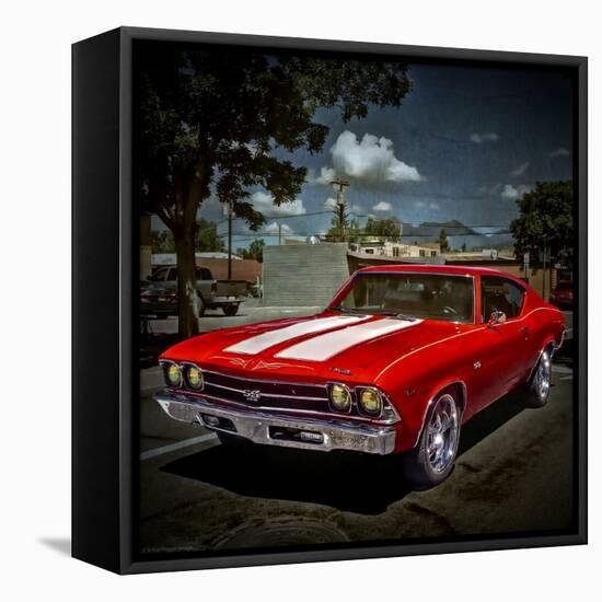 Textured Image of Classic Car in America-Salvatore Elia-Framed Premier Image Canvas