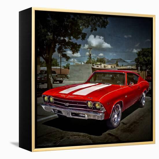 Textured Image of Classic Car in America-Salvatore Elia-Framed Premier Image Canvas
