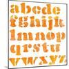 Textured Orange Watercolor Alphabet, Isolated-donatas1205-Mounted Art Print