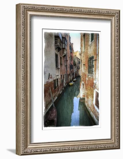 Textures on Canals of Venice Along with Bridges and Old Homes-Darrell Gulin-Framed Photographic Print