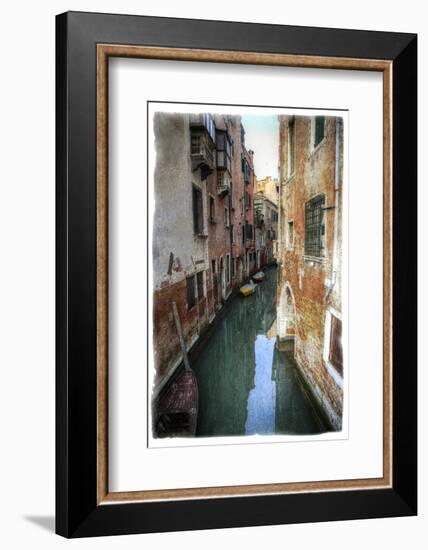 Textures on Canals of Venice Along with Bridges and Old Homes-Darrell Gulin-Framed Photographic Print