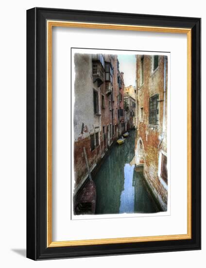 Textures on Canals of Venice Along with Bridges and Old Homes-Darrell Gulin-Framed Photographic Print