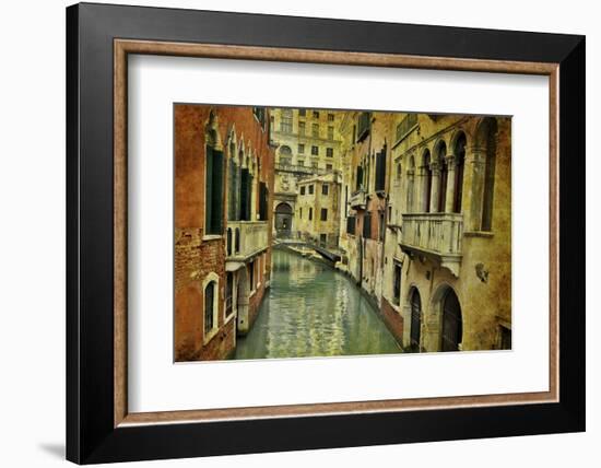 Textures on Canals of Venice Along with Bridges and Old Homes-Darrell Gulin-Framed Photographic Print