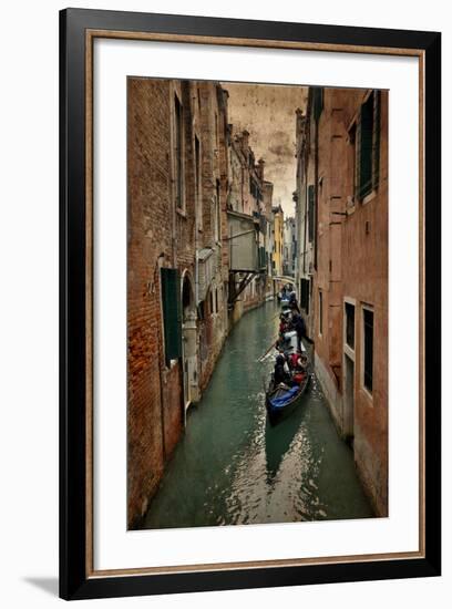 Textures on Canals of Venice Along with Bridges and Old Homes-Darrell Gulin-Framed Photographic Print