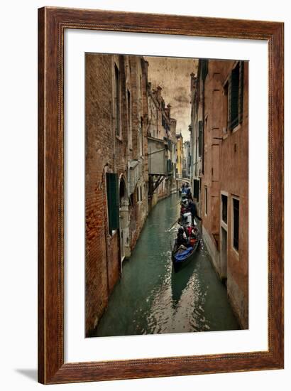 Textures on Canals of Venice Along with Bridges and Old Homes-Darrell Gulin-Framed Photographic Print