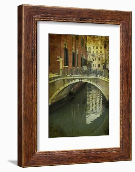 Textures on Canals of Venice Along with Bridges and Old Homes-Darrell Gulin-Framed Photographic Print