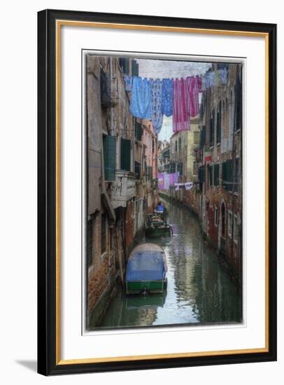 Textures on Canals of Venice Along with Bridges and Old Homes-Darrell Gulin-Framed Photographic Print