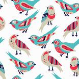 Bird Seamless Pattern-Texturis-Stretched Canvas