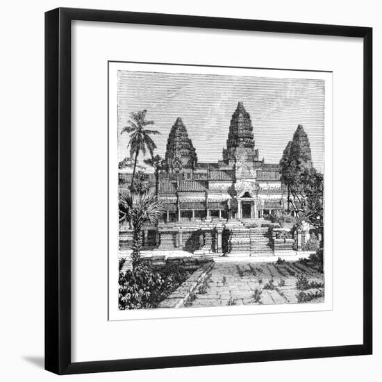 Th Chief Façade of the Temple at Angkor-Wat, Cambodia, 1895-null-Framed Giclee Print