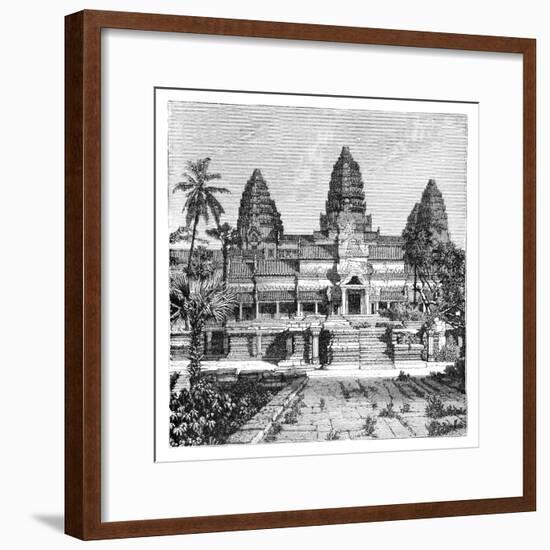 Th Chief Façade of the Temple at Angkor-Wat, Cambodia, 1895-null-Framed Giclee Print