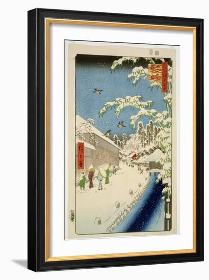 Th Riches 1913 Yabu Street, Atago, Print No.112 from the Series '100 Views of Famous Places in…-Ando Hiroshige-Framed Giclee Print