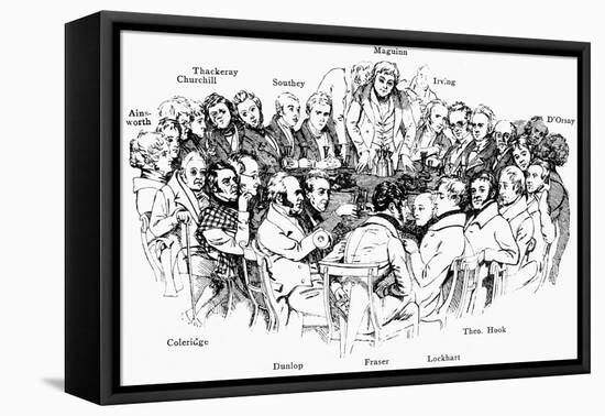 Thackeray among the 'fraserians'-Daniel Maclise-Framed Premier Image Canvas