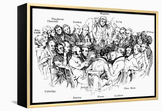 Thackeray among the 'fraserians'-Daniel Maclise-Framed Premier Image Canvas