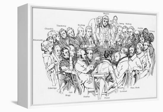 Thackeray among the Fraserians-Daniel Maclise-Framed Premier Image Canvas