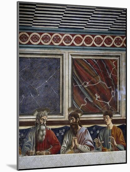 Thaddeus, Bartholomew and Andrew, Detail from the Last Supper, 1450-Andrea Del Castagno-Mounted Giclee Print