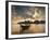 Thai Fishing Boats Off Phi Phi Island at Sunset-Alex Saberi-Framed Photographic Print