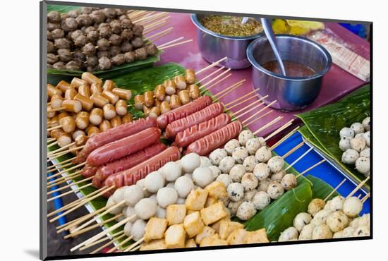 Thai Food Grill Sticks, Bangkok, Thailand-Peter Adams-Mounted Photographic Print