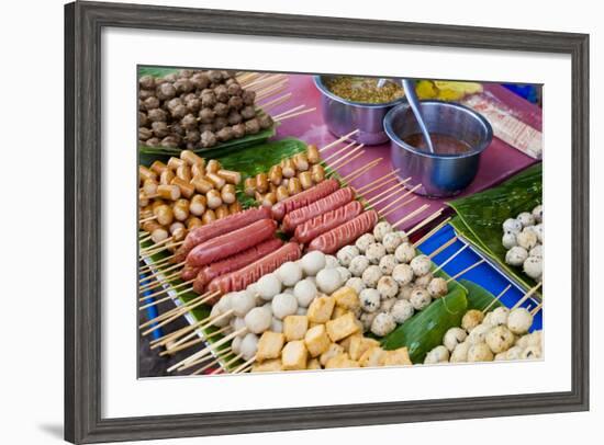 Thai Food Grill Sticks, Bangkok, Thailand-Peter Adams-Framed Photographic Print