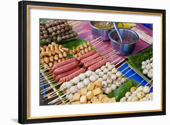 Thai Food Grill Sticks, Bangkok, Thailand-Peter Adams-Framed Photographic Print