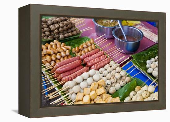 Thai Food Grill Sticks, Bangkok, Thailand-Peter Adams-Framed Premier Image Canvas