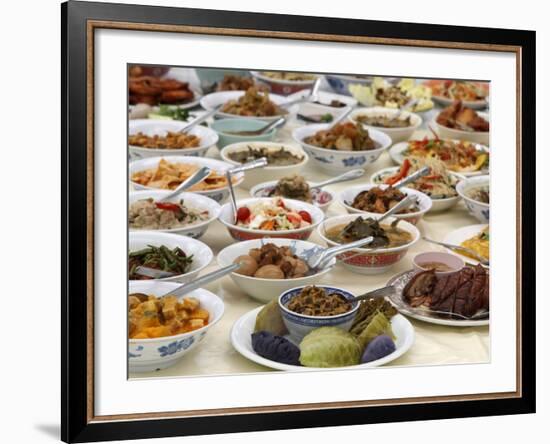 Thai Food Offered During a Festival at Buddhapadipa Temple, Wimbledon, London, England, Uk-null-Framed Photographic Print