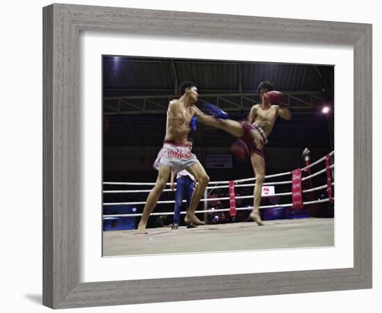 Thai Kickboxing Demonstration, Chiang Mai, Thailand-Adam Jones-Framed Photographic Print