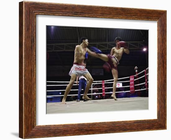 Thai Kickboxing Demonstration, Chiang Mai, Thailand-Adam Jones-Framed Photographic Print