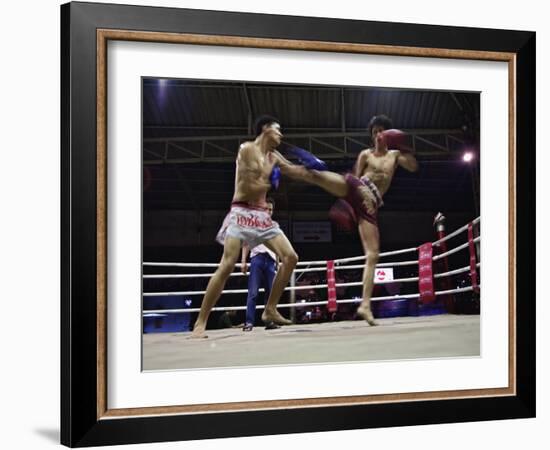 Thai Kickboxing Demonstration, Chiang Mai, Thailand-Adam Jones-Framed Photographic Print