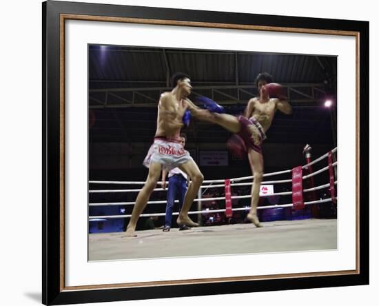 Thai Kickboxing Demonstration, Chiang Mai, Thailand-Adam Jones-Framed Photographic Print