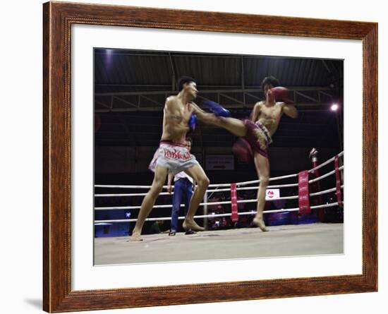 Thai Kickboxing Demonstration, Chiang Mai, Thailand-Adam Jones-Framed Photographic Print