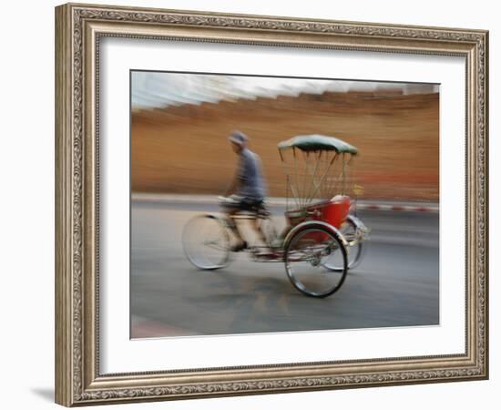 Thai Man in Motion, Chiang Mai, Thailand.-Adam Jones-Framed Photographic Print