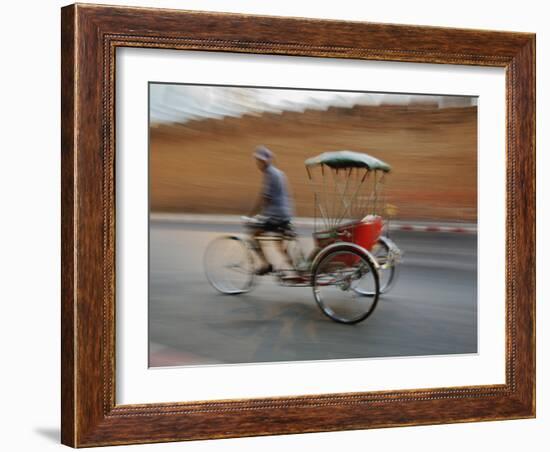 Thai Man in Motion, Chiang Mai, Thailand.-Adam Jones-Framed Photographic Print