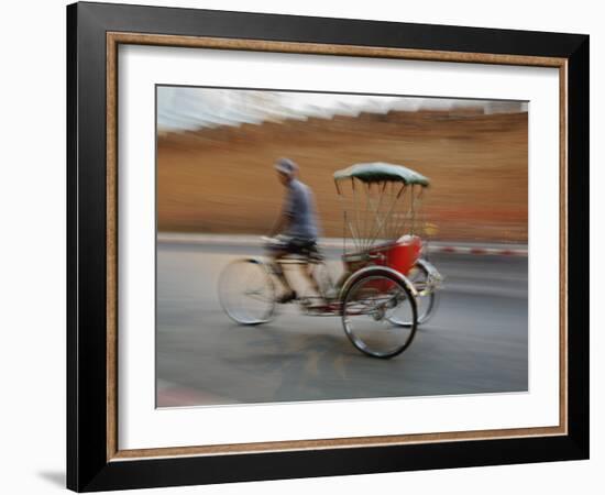 Thai Man in Motion, Chiang Mai, Thailand.-Adam Jones-Framed Photographic Print