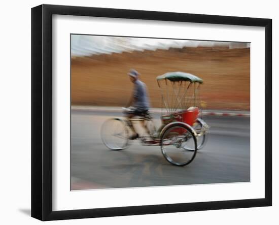 Thai Man in Motion, Chiang Mai, Thailand.-Adam Jones-Framed Photographic Print