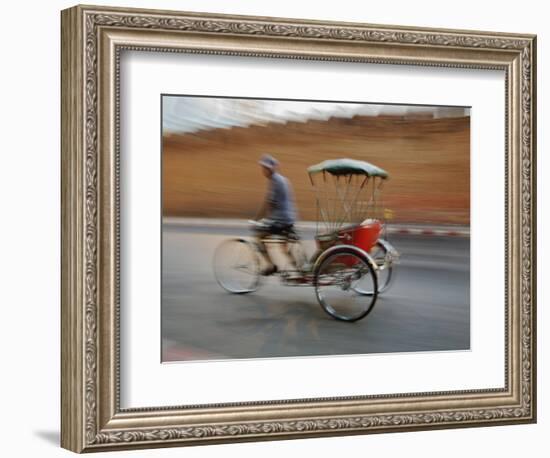 Thai Man in Motion, Chiang Mai, Thailand.-Adam Jones-Framed Photographic Print