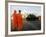 Thai Monks Watch as Soldiers Guard an Area Near Crucial Government Buildings Bangkok, Thailand-null-Framed Photographic Print