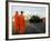 Thai Monks Watch as Soldiers Guard an Area Near Crucial Government Buildings Bangkok, Thailand-null-Framed Photographic Print