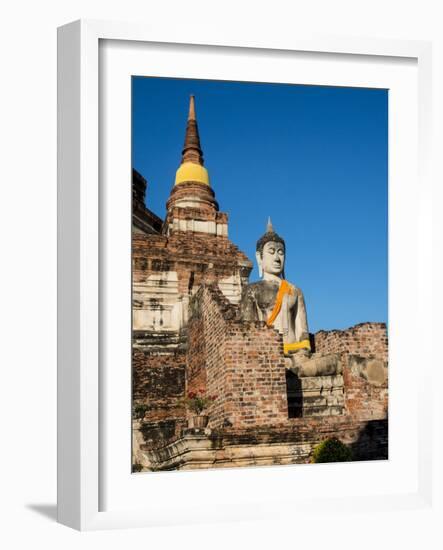 Thailand, Ayutthaya, Ayutthaya Wat Yai Chai Mongkol Buddha Statue-Terry Eggers-Framed Photographic Print