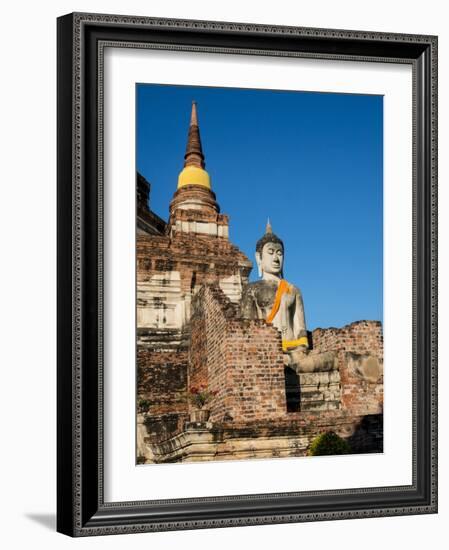 Thailand, Ayutthaya, Ayutthaya Wat Yai Chai Mongkol Buddha Statue-Terry Eggers-Framed Photographic Print