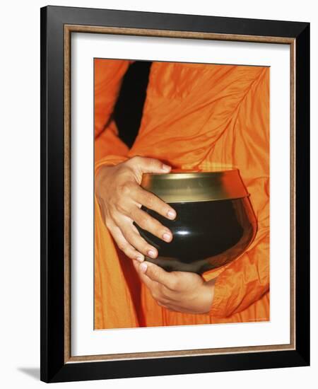 Thailand, Bangkok, Detail of Monk Holding Alms Bowl-Steve Vidler-Framed Photographic Print