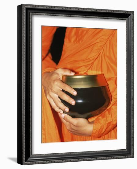 Thailand, Bangkok, Detail of Monk Holding Alms Bowl-Steve Vidler-Framed Photographic Print