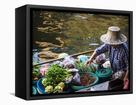 Thailand, Bangkok, Floating Market in Damnoen Saduak-Terry Eggers-Framed Premier Image Canvas