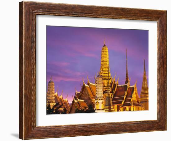 Thailand, Bangkok, Grand Palace, Wat Phra Kaeo at Dusk-Shaun Egan-Framed Photographic Print